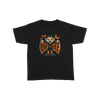 The black shirt shows a smiling, happy Dracula with orange eyes wearing a 3E love branded shirt. Dracula's wings are spread, showing the words "Love" and "Life" on either side as 3 bats fly around Dracula's head.