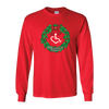 2020's limited edition holiday long sleeve tee features a merry and bright holiday wreath with the 3Es and of course our wheelchair heart!