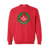 2020's limited edition holiday crewneck features a merry and bright holiday wreath with the 3'Es and of course our wheelchair heart!
