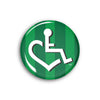 Green Stripe Wheelchair Heart Button