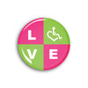 LOVE Square Wheelchair Heart Button