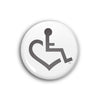 White Wheelchair Heart Button