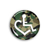 Wheelchair Heart on Camouflage Button