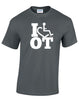 Charcoal tee. Our trademarked International Symbol of Acceptance ("wheelchair heart symbol") is featured proudly on your item