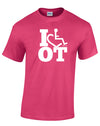 Pink tee. Our trademarked International Symbol of Acceptance ("wheelchair heart symbol") is featured proudly on your item