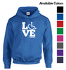 Tell everyone how proud you are to embrace and love life. Spread the conversation of social acceptance of disability with this hooded pullover. Our trademarked International Symbol of Acceptance ("wheelchair heart symbol") is featured proudly on your item