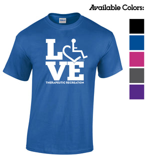 Tell everyone how proud you are to embrace and love life. Spread the conversation of social acceptance of disability with this t-shirt. Our trademarked International Symbol of Acceptance ("wheelchair heart symbol") is featured proudly on your item