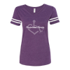 Purple ladies football jersey. Our trademarked International Symbol of Acceptance ("wheelchair heart symbol") is featured proudly in the background on your item.