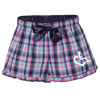 Malibu ladies flannel pajama shorts that feature our International Symbol of Acceptance on the front left thigh
