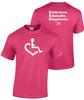Our trademarked International Symbol of Acceptance ("wheelchair heart symbol") is proudly displayed on the front.