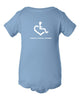 Baby blue onesie. ﻿Our Wheelchair Heart Onesie lets our newest 3E Lovers wear their heart on their sleeves!