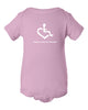 Pink onesie. ﻿Our Wheelchair Heart Onesie lets our newest 3E Lovers wear their heart on their sleeves!