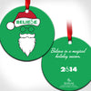 2014 Edition. The 2014 3E Love Holiday Ornament. This year's collectible holiday ornament features Santa Claus wearing a BELIEVE Santa hat! 