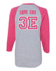 Team 3E Love Baseball Tee - Pink