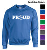 Tell everyone how proud you are to embrace and love life. Spread the conversation of social acceptance of disability with this crewneck sweatshirt. Our trademarked International Symbol of Acceptance ("wheelchair heart symbol") replaces the O in the word PROUD boldly displayed on your chest.