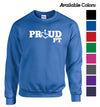 Tell everyone how proud you are to embrace and love life. Spread the conversation of social acceptance of disability with this crewneck sweatshirt. Our trademarked International Symbol of Acceptance ("wheelchair heart symbol") replaces the O in the word PROUD boldly displayed on your chest.