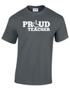 Charcoal t-shirt. Our trademarked International Symbol of Acceptance ("wheelchair heart symbol") replaces the O in the word PROUD boldly displayed on your chest.