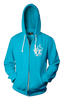 Tell everyone how proud you are to embrace and love life. Spread the conversation of social acceptance of disability with this hooded zip-up. Our trademarked International Symbol of Acceptance ("wheelchair heart symbol") is featured proudly on your item