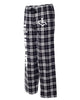 Black flannel pajama pants that feature our trademarked International Symbol of Acceptance on the front left thigh and our "Love Life" slogan down the right pant leg.