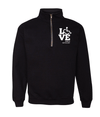 Black quarter zip. Our trademarked International Symbol of Acceptance ("wheelchair heart symbol") replaces the "O" in the word "LOVE" in the phrase "LOVE Speech Pathology."
