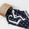 Navy and White 3E Love tapestry blanket featuring the International Symbol of Acceptance