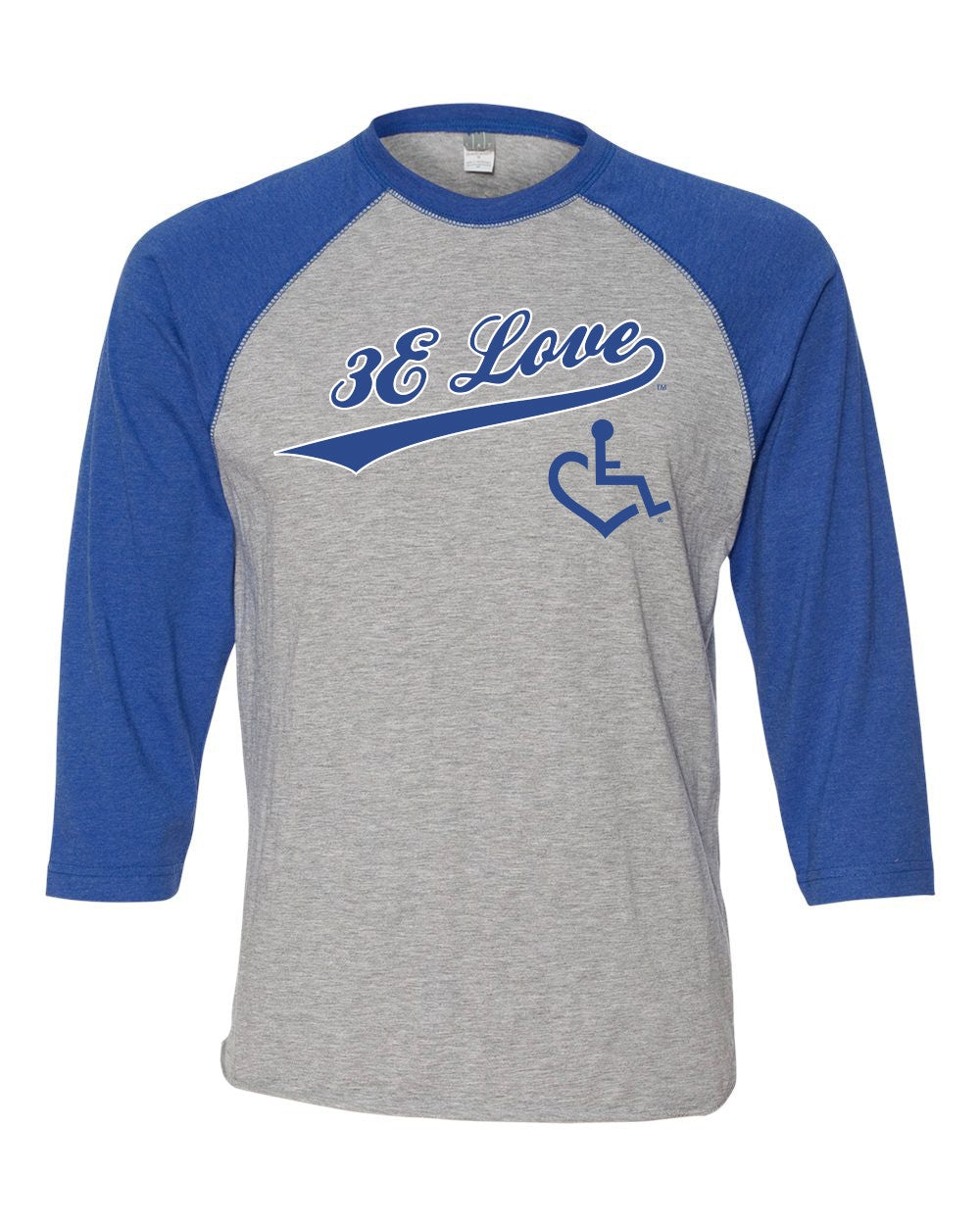 Team 3E Love Baseball Tee - Blue