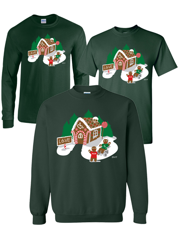 2017's limited edition holiday design features a 3E Love gingerbread house and family!