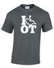 Charcoal tee. Our trademarked International Symbol of Acceptance ("wheelchair heart symbol") is featured proudly on your item
