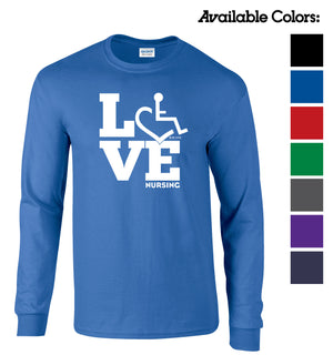 Tell everyone how proud you are to embrace and love life. Spread the conversation of social acceptance of disability with this long sleeve t-shirt. Our trademarked International Symbol of Acceptance ("wheelchair heart symbol") is featured proudly on your item
