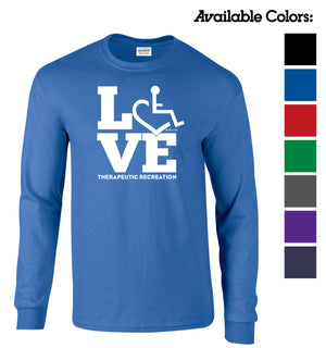 Tell everyone how proud you are to embrace and love life. Spread the conversation of social acceptance of disability with this long sleeve t-shirt. Our trademarked International Symbol of Acceptance ("wheelchair heart symbol") is featured proudly on your item