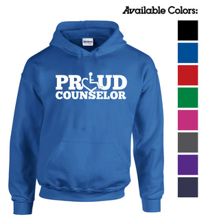 Tell everyone how proud you are to embrace and love life. Spread the conversation of social acceptance of disability with this hooded pullover. Our trademarked International Symbol of Acceptance ("wheelchair heart symbol") replaces the O in the word PROUD boldly displayed on your chest.