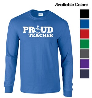 Tell everyone how proud you are to embrace and love life. Spread the conversation of social acceptance of disability with this long sleeve t-shirt. Our trademarked International Symbol of Acceptance ("wheelchair heart symbol") replaces the O in the word PROUD boldly displayed on your chest.