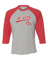 Team 3E Love Baseball Tee - Red