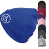 Adult knit beanie hat w/ cuff featuring our Circle of 3E Love embroidered with white threads! 