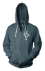 Asphalt Heart Hooded Zip-Up. Tell everyone that you embrace and love life. Spread the conversation of social acceptance of disability with this hooded pullover!. Our trademarked International Symbol of Acceptance ("wheelchair heart symbol") boldly displayed over your heart.