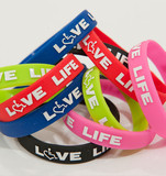 Love Life Silicone Awareness Bracelets - 25 or More