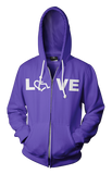 LOVE Hooded Zip-Up - Purple