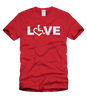 Red LOVE Tee. Tell everyone that you embrace and love life. Spread the conversation of social acceptance of disability with this t-shirt. Our trademarked International Symbol of Acceptance ("wheelchair heart symbol") replaces the O in the word LOVE boldly displayed on your chest.