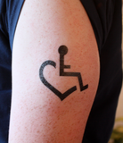 Large Wheelchair Heart Temporary Tattoos